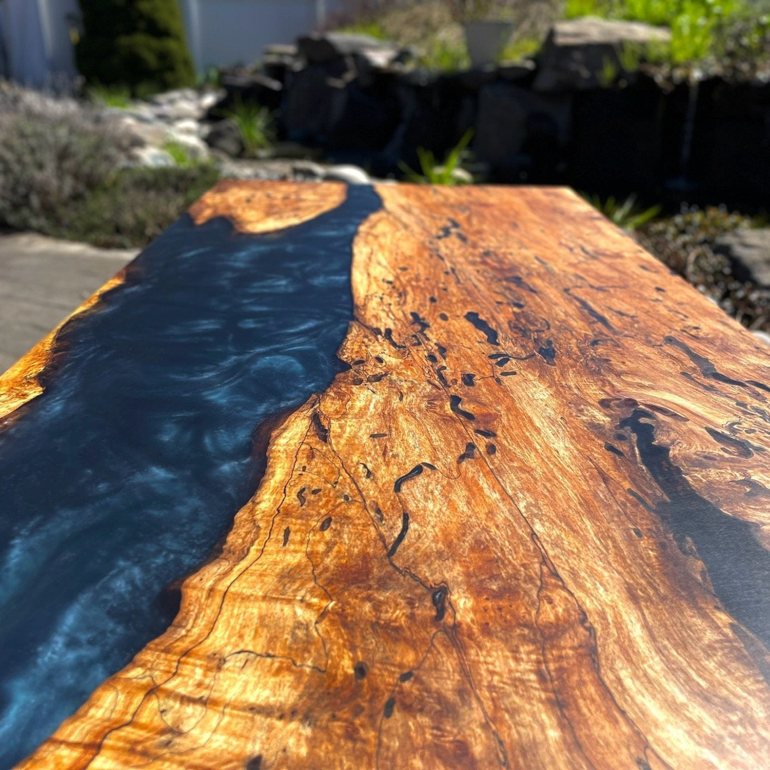 Hamilton Lee Designs | Spalted Big Leaf Maple | Gunmetal Epoxy | Coffee Table | Coffee Table | Hamilton Lee Designs