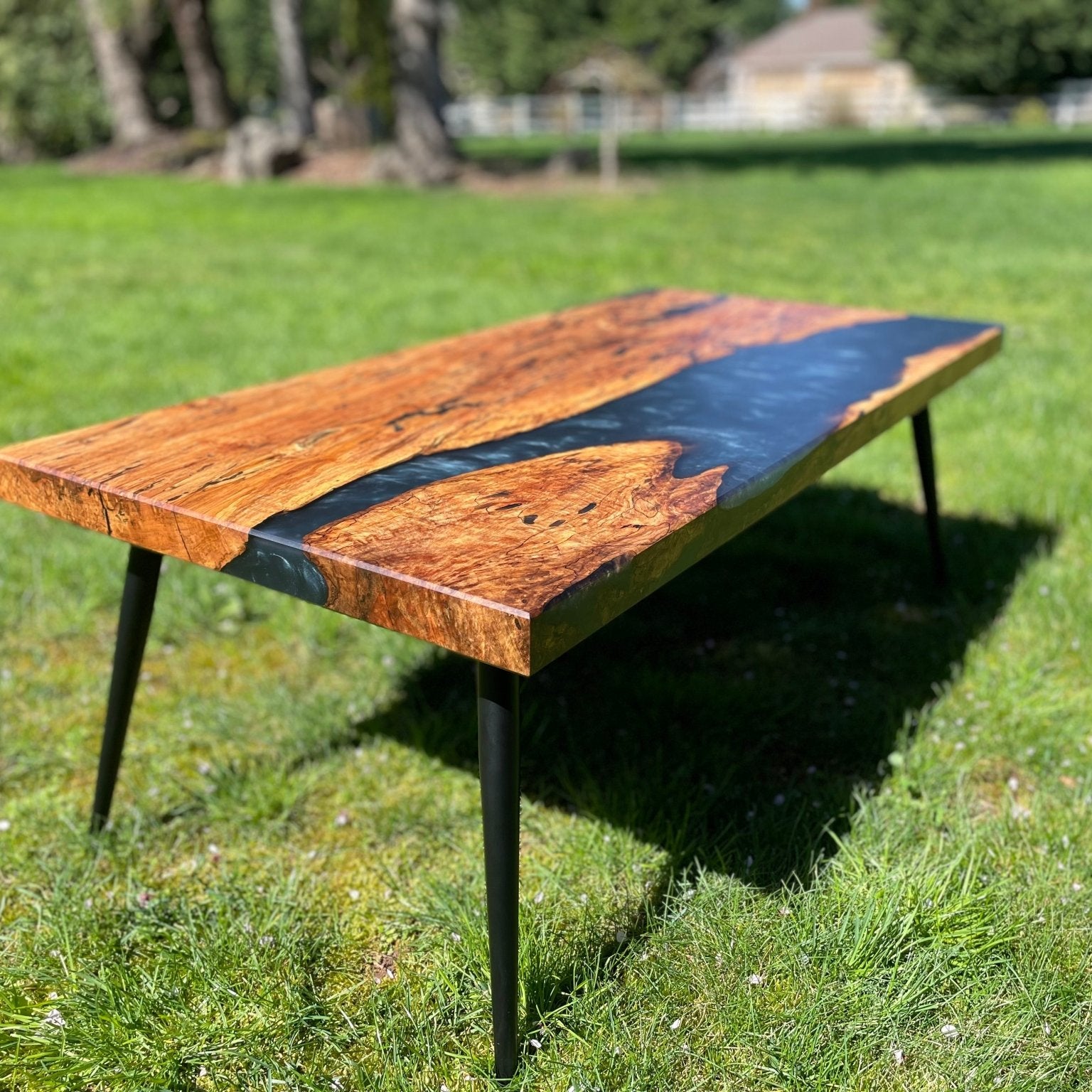 Hamilton Lee Designs | Spalted Big Leaf Maple | Gunmetal Epoxy | Coffee Table | Coffee Table | Hamilton Lee Designs