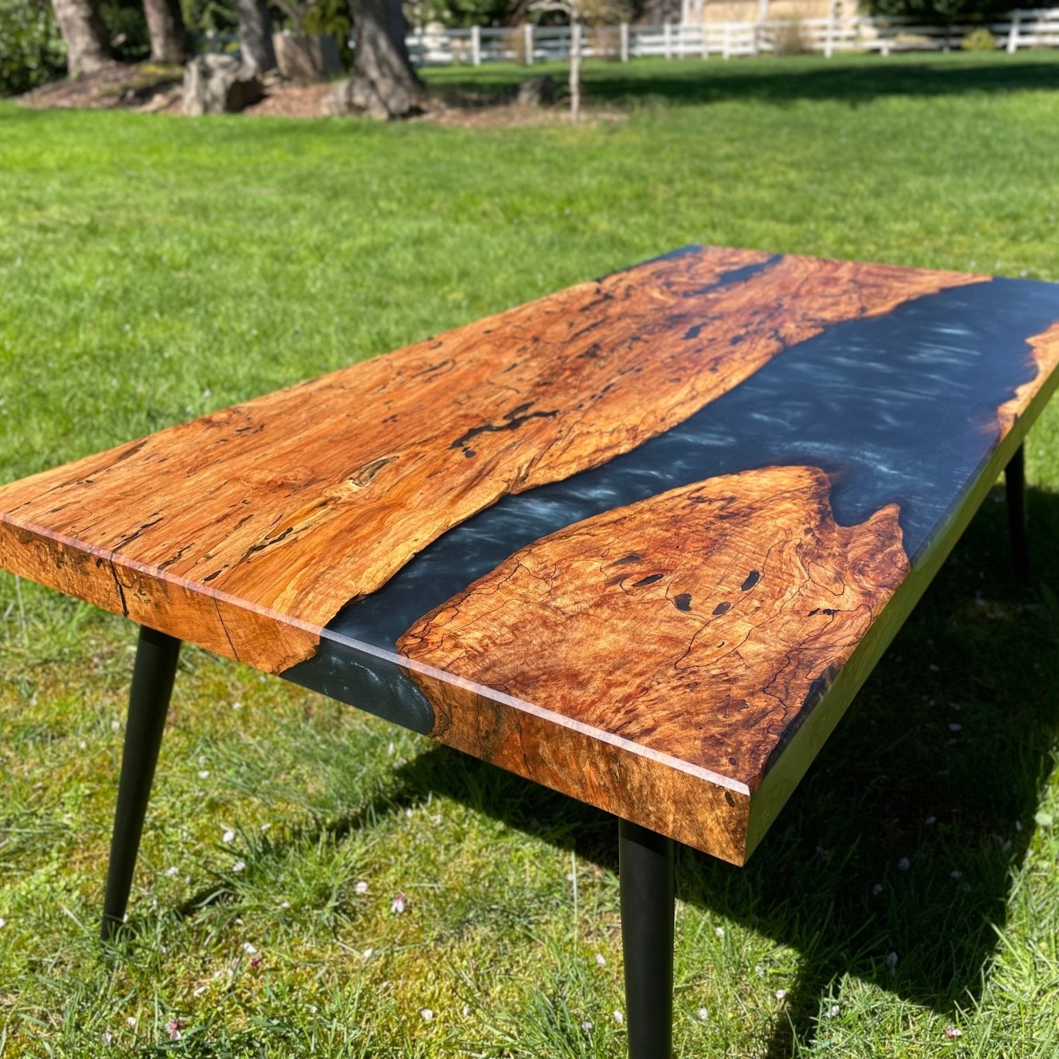Hamilton Lee Designs | Spalted Big Leaf Maple | Gunmetal Epoxy | Coffee Table | Coffee Table | Hamilton Lee Designs