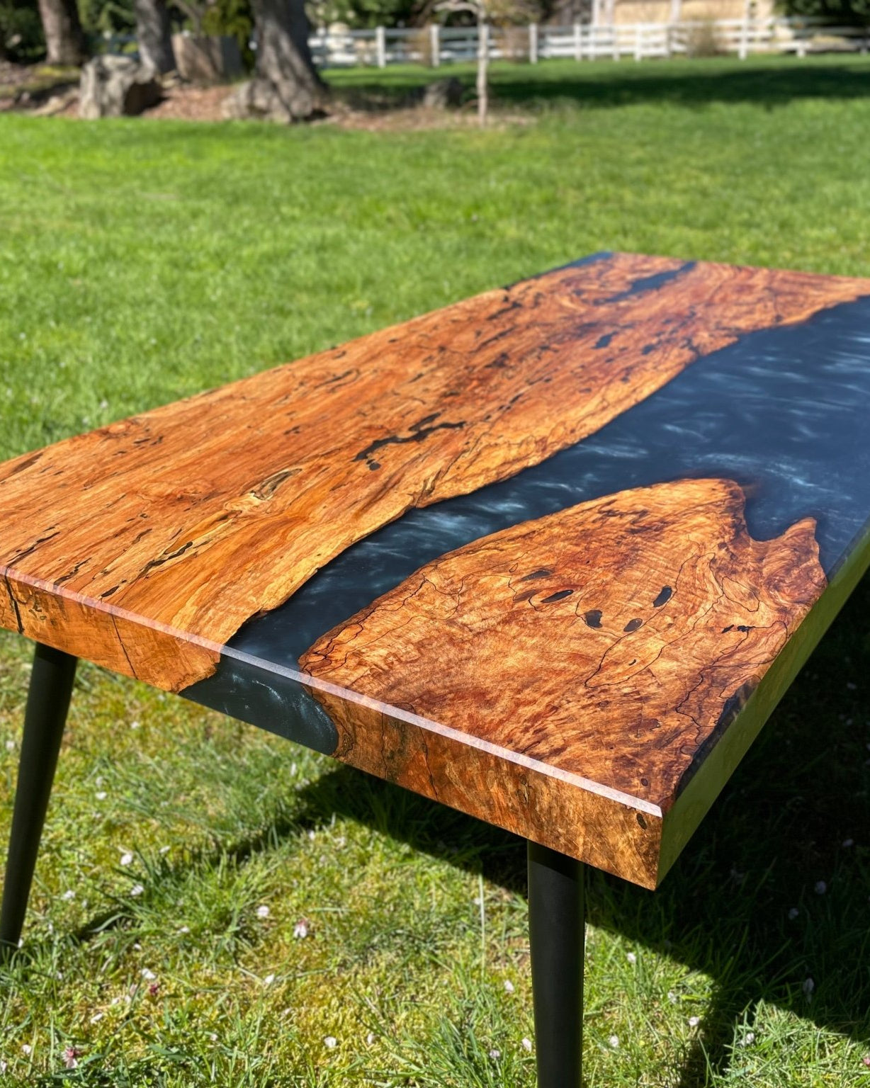 Hamilton Lee Designs | Spalted Big Leaf Maple | Gunmetal Epoxy | Coffee Table | Coffee Table | Hamilton Lee Designs