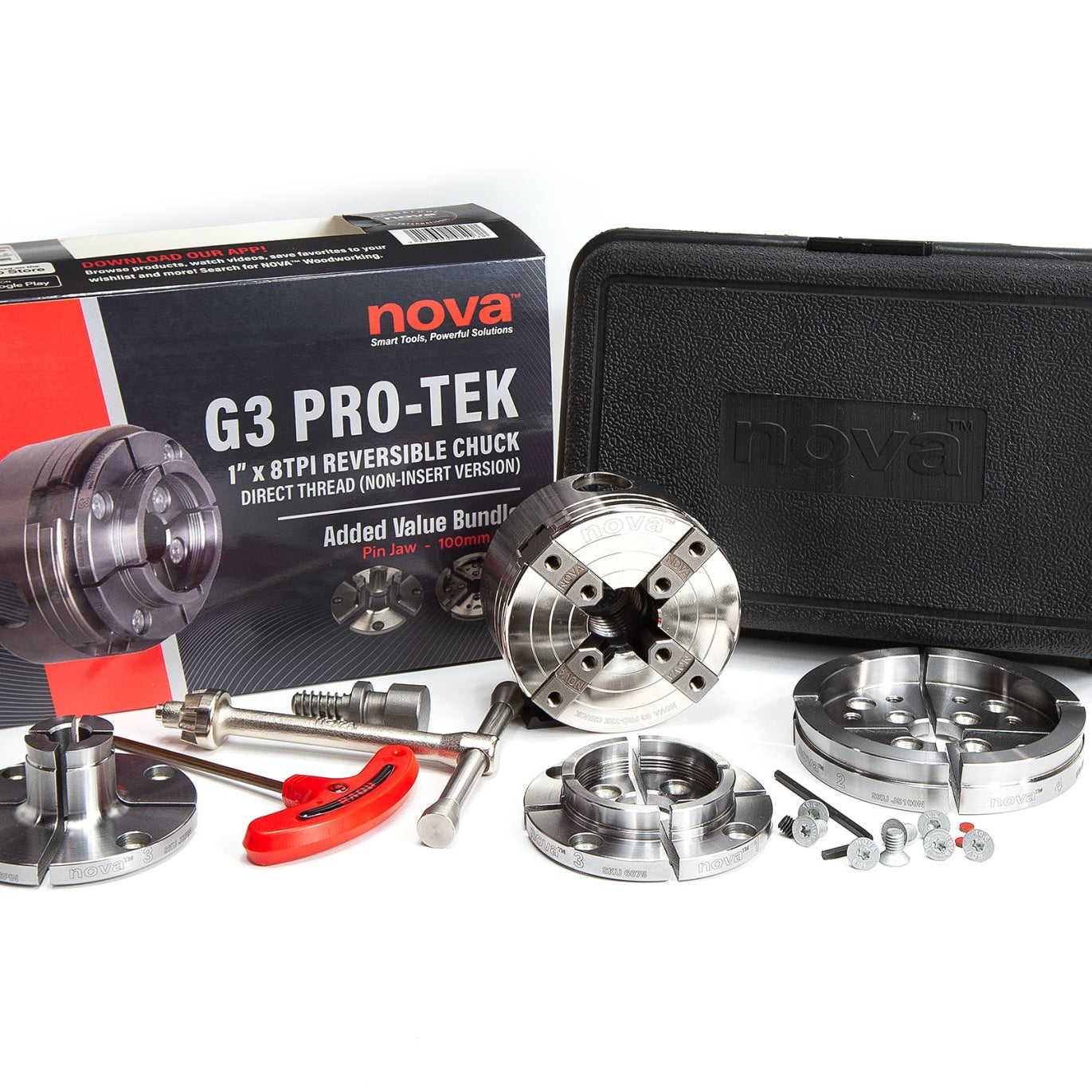 Nova Pro - Tek G3 Bundle (Includes 48287, JS100N, JSPIN) | Wood Lathe | Nova