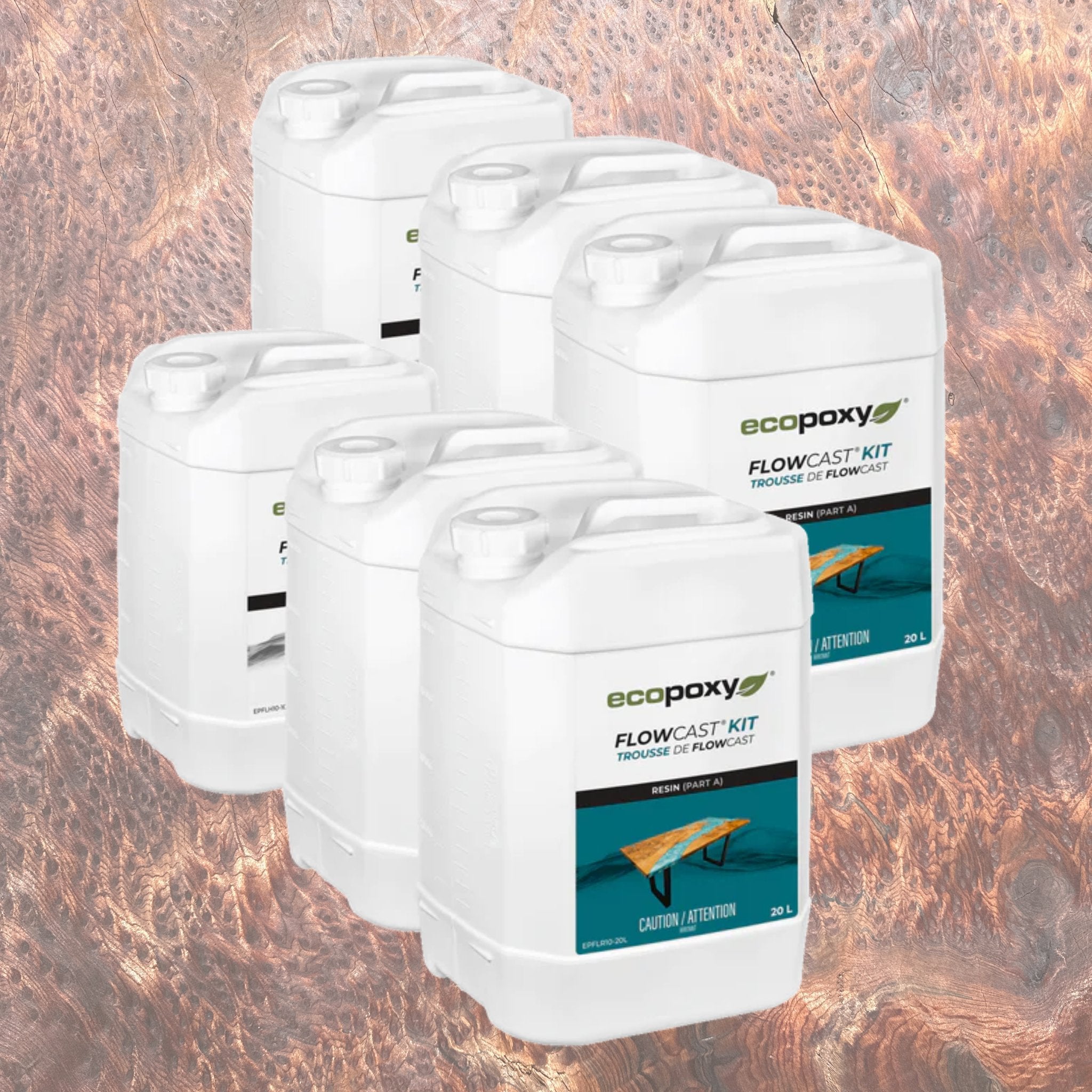 EcoPoxy 120L (31.7gal) FlowCast® Deep Pour 2:1 Wholesale Bundle | Epoxy | Hamilton Lee Supply