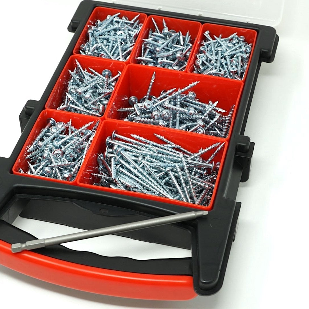 Massca Products | Pocket-Hole Screw Kit 1000 Units | Self Tapping Zinc Plated Screws | Woodworking | Massca Products