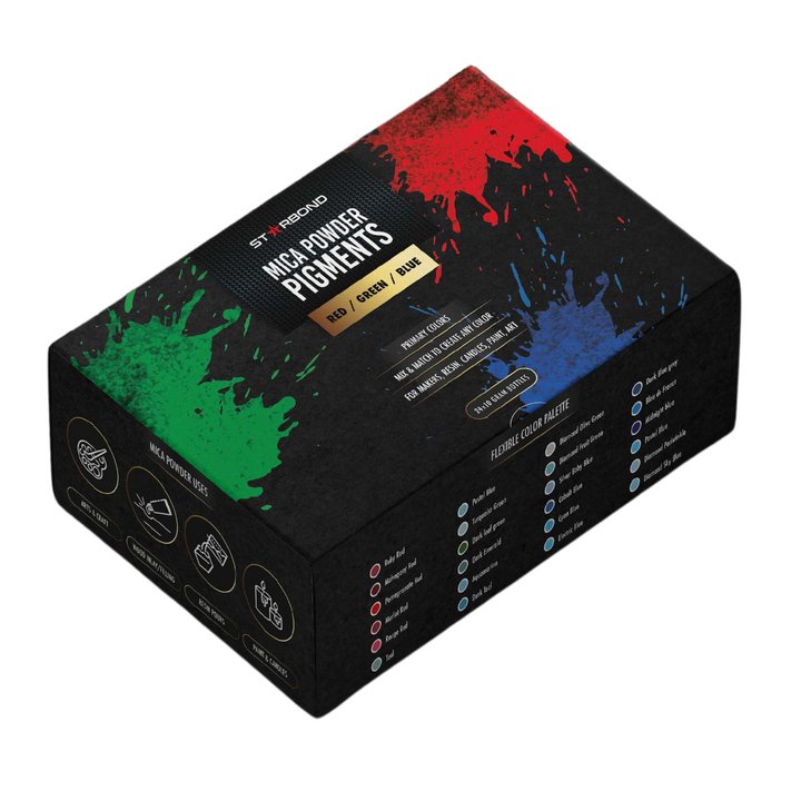 Starbond 24-Choices Mica Powder Creativity Set (Red, Blue, Green), 10g bottles | Adhesive | Starbond