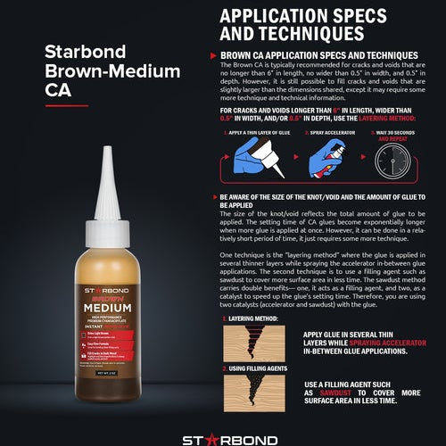 Starbond Brown Medium CA Glue | Adhesive | Hamilton Lee Supply