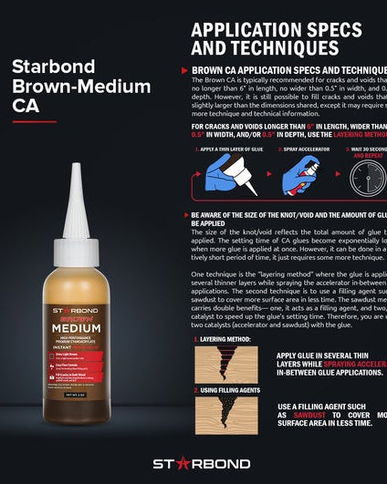 Starbond Brown Medium CA Glue | Adhesive | Hamilton Lee Supply