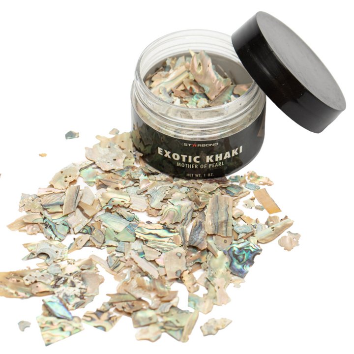 Starbond Exotic Khaki Mother of Pearl Inlay Flakes, 1 oz. | Adhesive | Starbond
