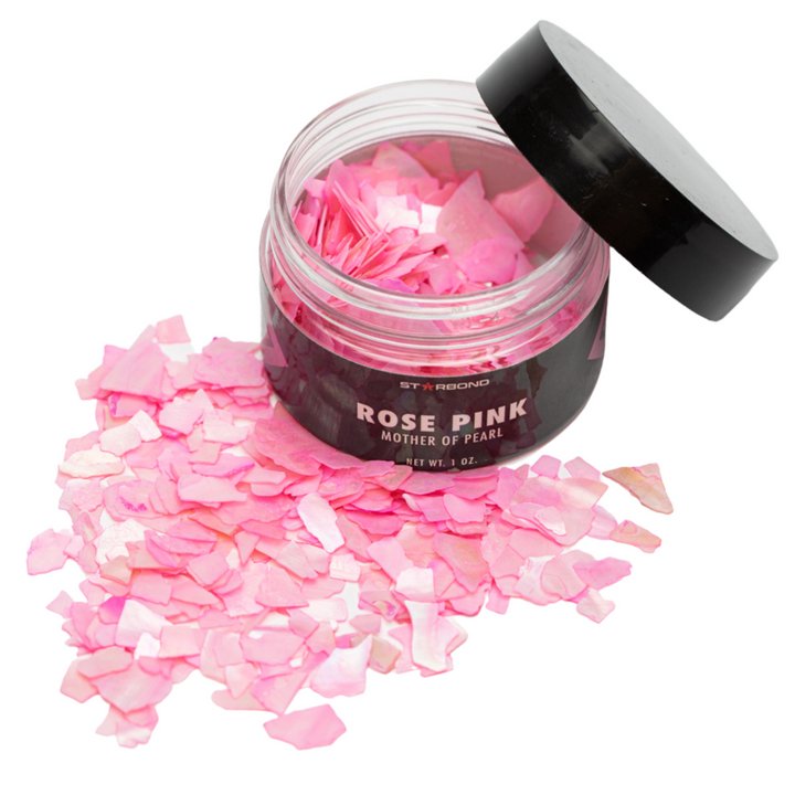 Starbond Rose Pink Mother of Pearl Inlay Flakes, 1 oz. | Adhesive | Starbond