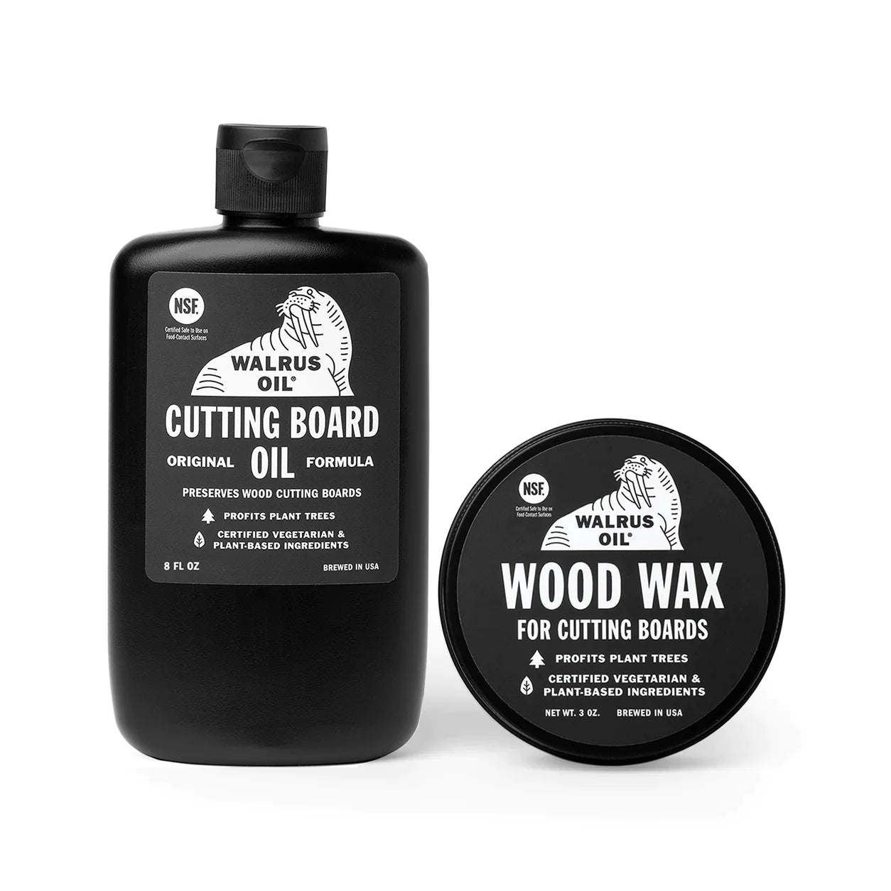 Walrus Oil Cutting Board Oil and Wood Wax Bundle | Finish | Hamilton Lee Supply