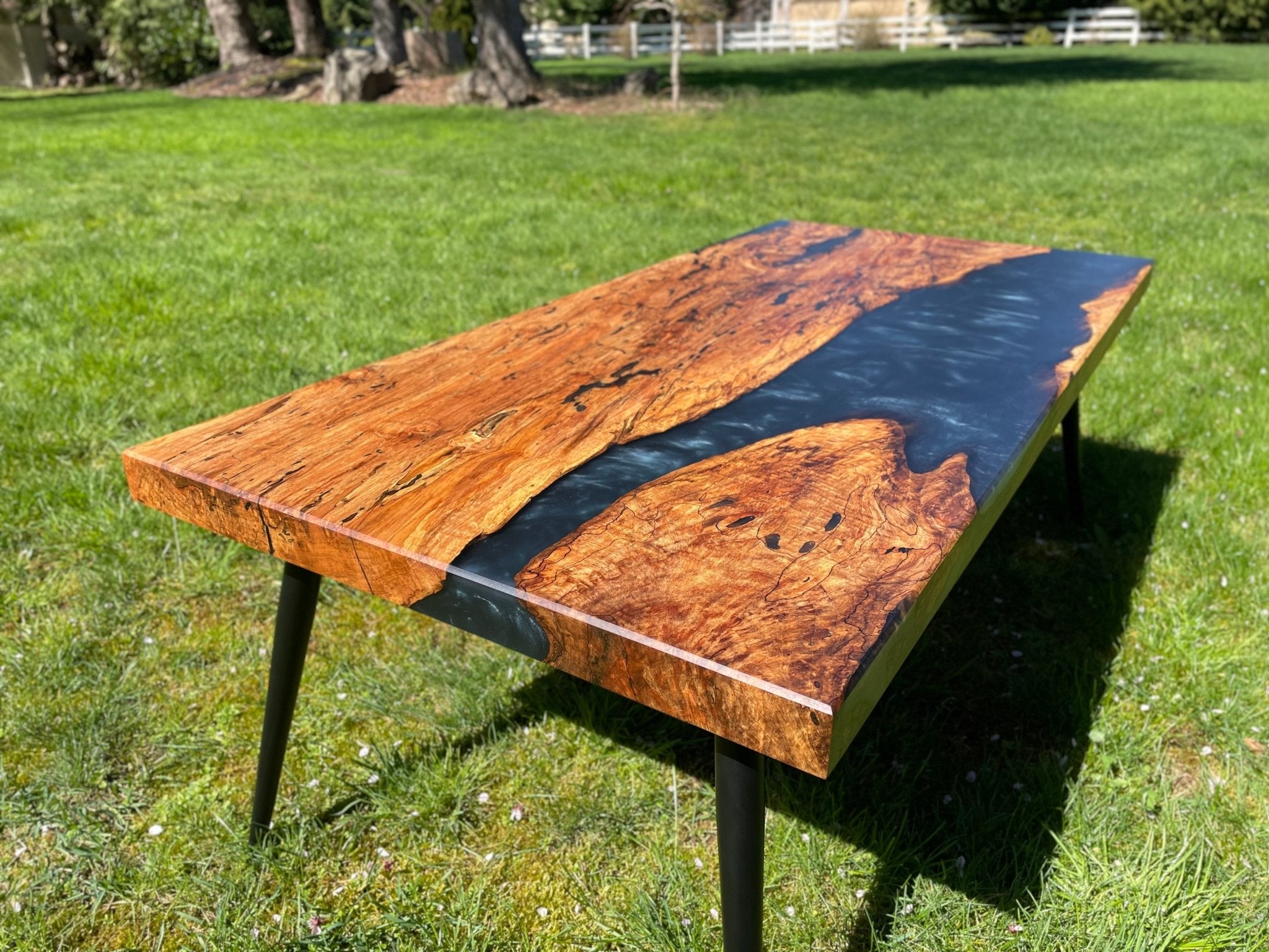 Hamilton Lee Designs | Spalted Big Leaf Maple | Gunmetal Epoxy | Coffee Table | Coffee Table | Hamilton Lee Designs
