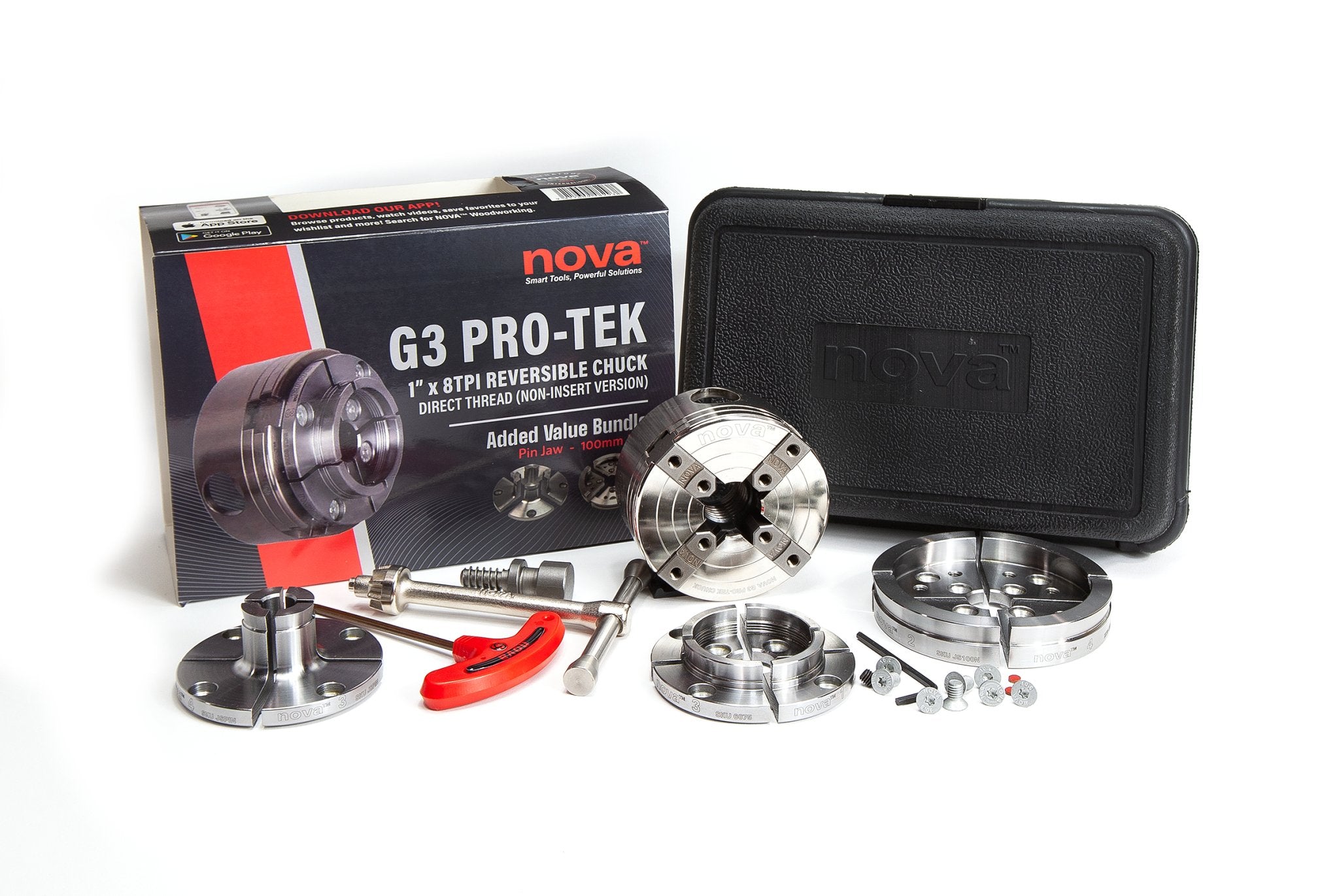 Nova Pro - Tek G3 Bundle (Includes 48287, JS100N, JSPIN) | Wood Lathe | Nova