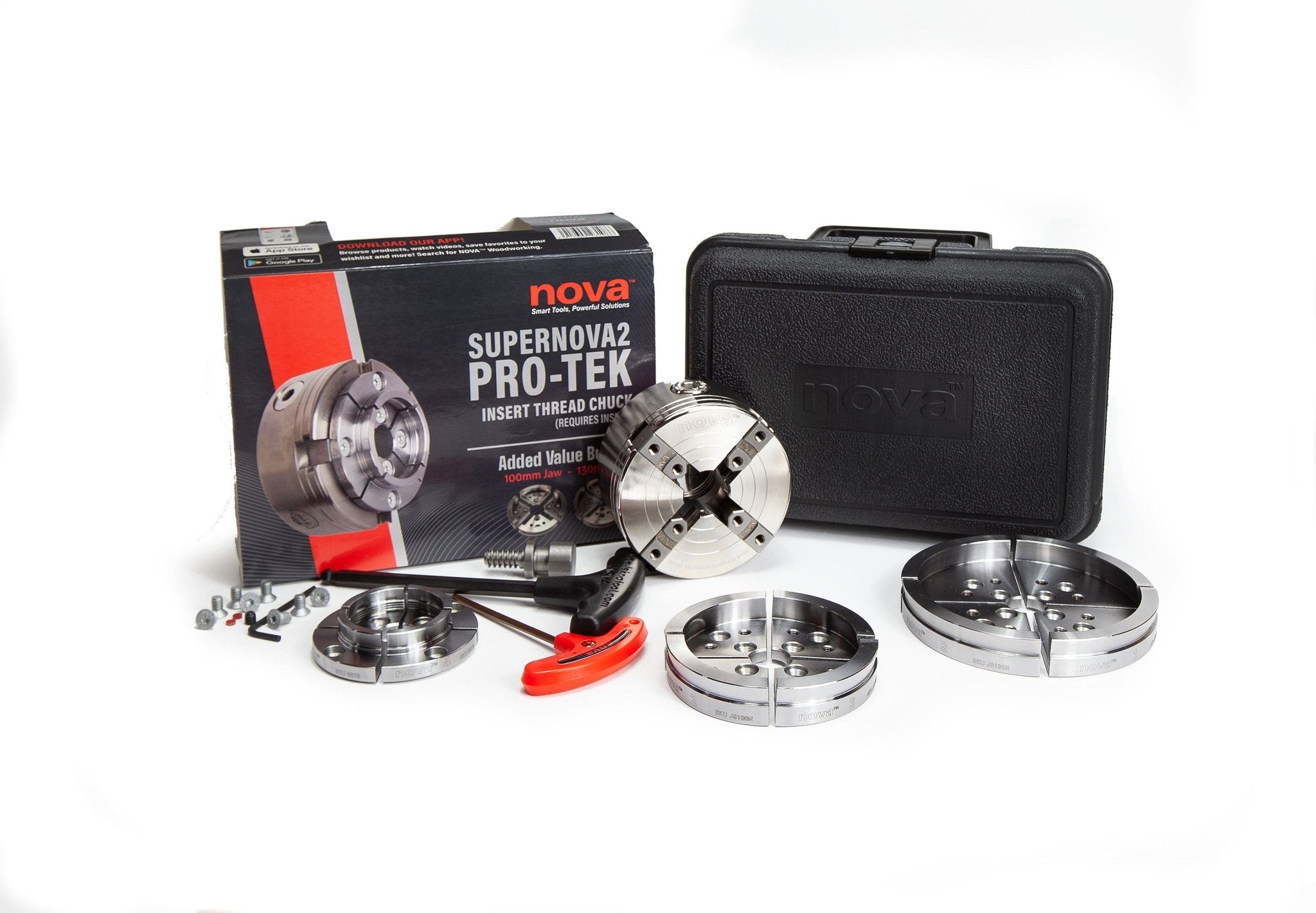 Nova SN2 Pro - Tek Bundle (Includes 23262 Insert Chuck, JS100N, JS130N) | Wood Lathe | Nova