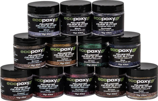 EcoPoxy | EcoPoxy Polyester Color Glitters 15G | Glitter Pigments | Hamilton Lee Supply