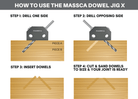 Massca Dowel Jig X For Angled Dowel Joints | Woodworking | Hamilton Lee Supply