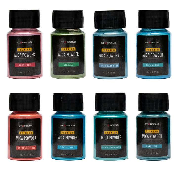 Starbond 24-Choices Mica Powder Creativity Set (Red, Blue, Green), 10g bottles | Adhesive | Starbond