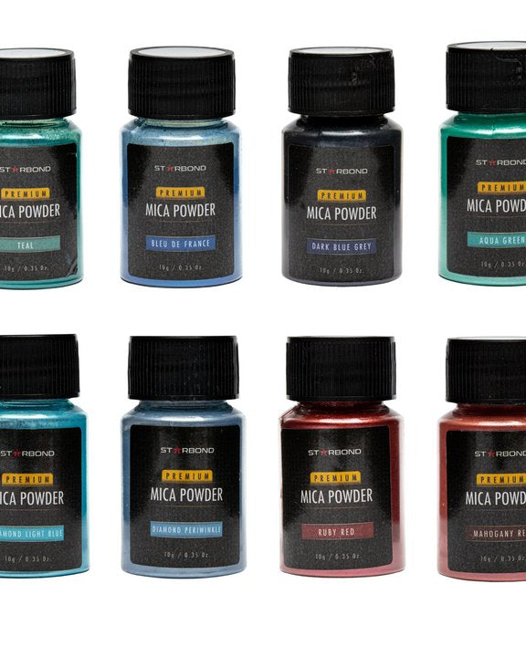 Starbond 24-Choices Mica Powder Creativity Set (Red, Blue, Green), 10g bottles | Adhesive | Starbond