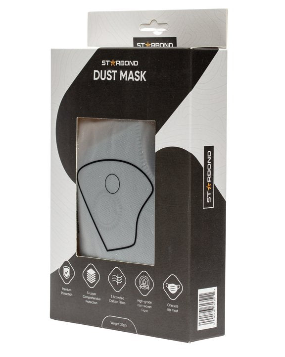 Starbond Black Dust Mask with 3 Carbon Filters, One Size Fits Most | Adhesive | Starbond
