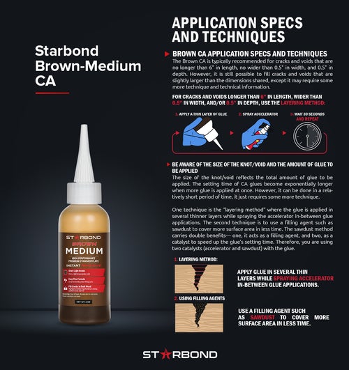 Starbond Brown Medium CA Glue | Adhesive | Hamilton Lee Supply