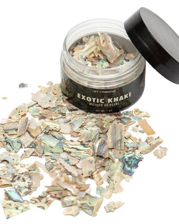 Starbond Exotic Khaki Mother of Pearl Inlay Flakes, 1 oz. | Adhesive | Starbond