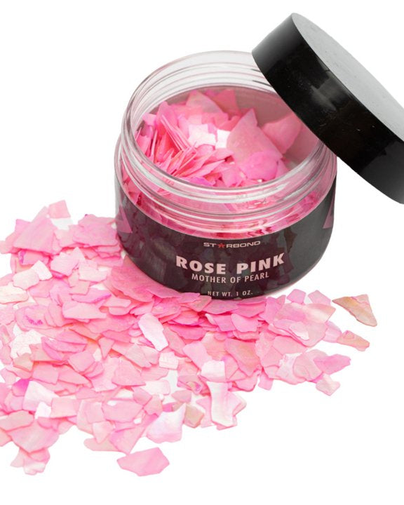 Starbond Rose Pink Mother of Pearl Inlay Flakes, 1 oz. | Adhesive | Starbond
