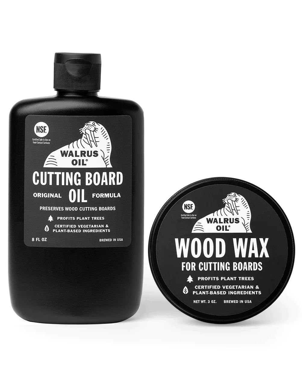 Walrus Oil Cutting Board Oil and Wood Wax Bundle | Finish | Hamilton Lee Supply